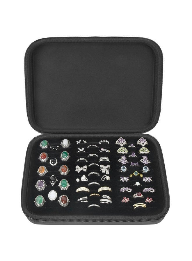 جي دبليز كايس علبة تخزين منظم الخواتم من GWCASE - صندوق عرض خواتم المجوهرات مع 42 فتحة. حامل خواتم مناسب لأكثر من 50 خاتمًا وأقراطًا ودبابيس وأزرار أكمام (العلبة فقط) - داكن - Image 1