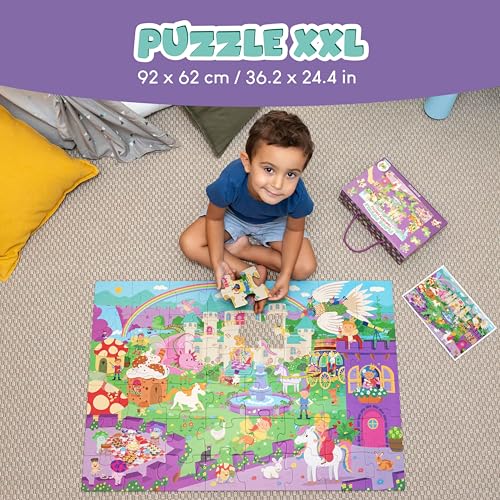 BONNYCO Giant Floor Puzzles for Kids of Fantasy Castle with 48 Large Pieces Jumbo Puzzle 362 x 244 in Gifts for Girls and Boys Educational Kids Toys Ages 28 - Image 5