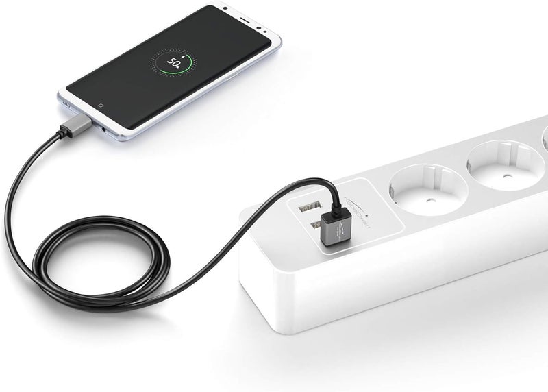 كيبل دايركت كابل كابل دايركت – كابل USB-A 3.0 إلى USB-C – 0.45م + 0.8م + 1.8م – (كابل بيانات وشحن فائق السرعة، مناسب للهواتف الذكية والأجهزة اللوحية بمنفذ USB C، لون أسود/رمادي فضائي) - Image 4