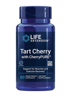Tart Cherry with Cherry Pure – Tart Cherries Extract Powder Capsule Supplement for Rapid Muscle Recovery Support and Uric Acid Management – Non-GMO, Gluten-Free – 60 Capsules