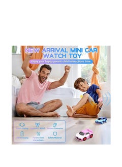 Furtey Mini Remote Control Car, 2.4 GHz Cute Wrist Racing Car Watch with USB Charging, Cartoon Detachable Small Remote Control Car with Watch Control, Birthday Gift for Boys and Girls. (Pink)  - Image 3