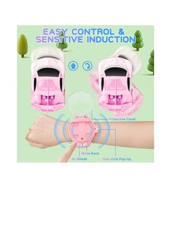 Furtey Mini Remote Control Car, 2.4 GHz Cute Wrist Racing Car Watch with USB Charging, Cartoon Detachable Small Remote Control Car with Watch Control, Birthday Gift for Boys and Girls. (Pink)  - Image 4