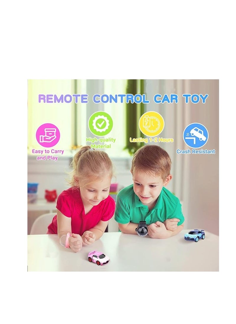 Furtey Mini Remote Control Car, 2.4 GHz Cute Wrist Racing Car Watch with USB Charging, Cartoon Detachable Small Remote Control Car with Watch Control, Birthday Gift for Boys and Girls. (Pink)  - Image 5