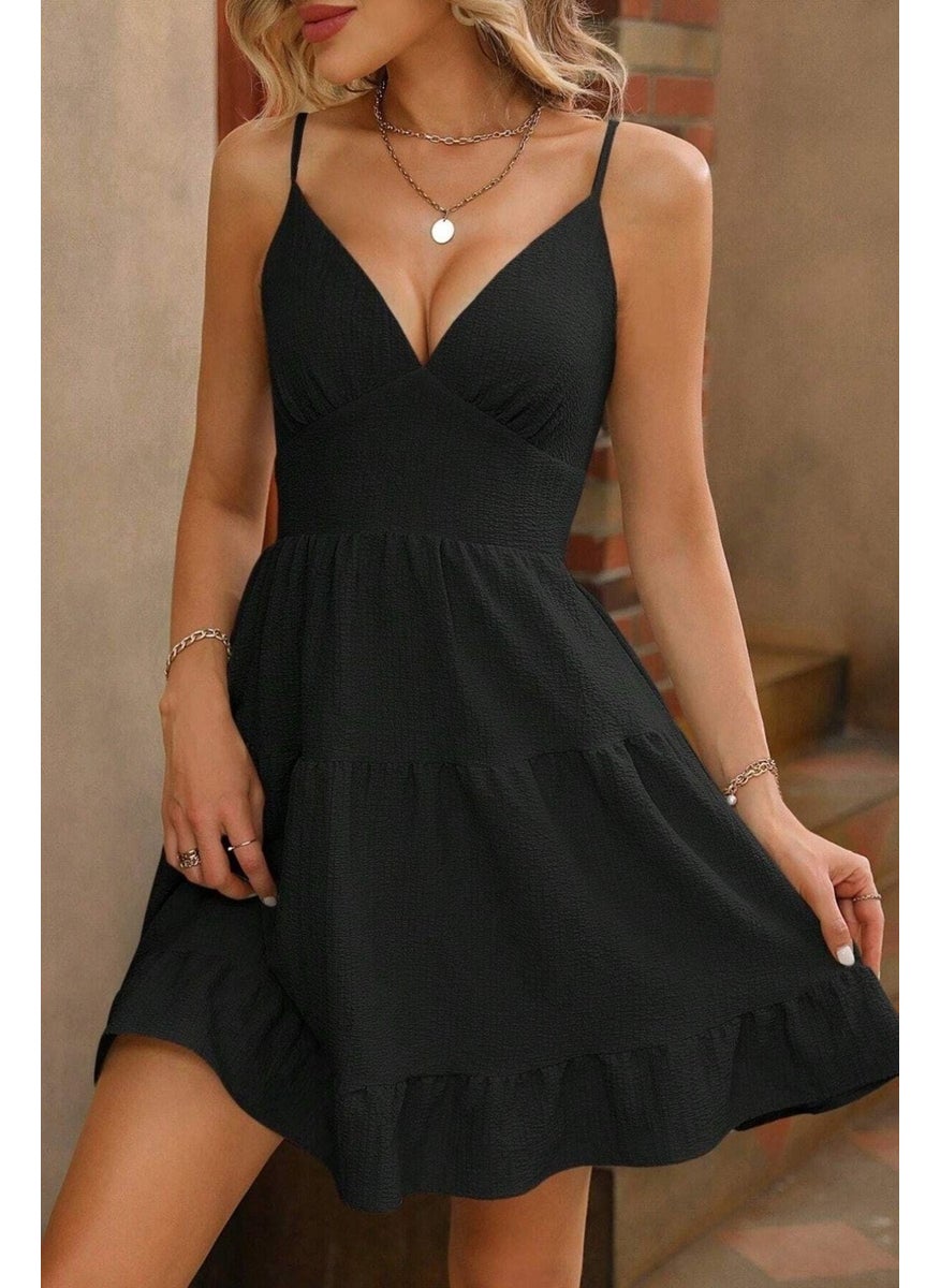 Bella Notte Black Strappy Backless Summer Dress  - Image 3