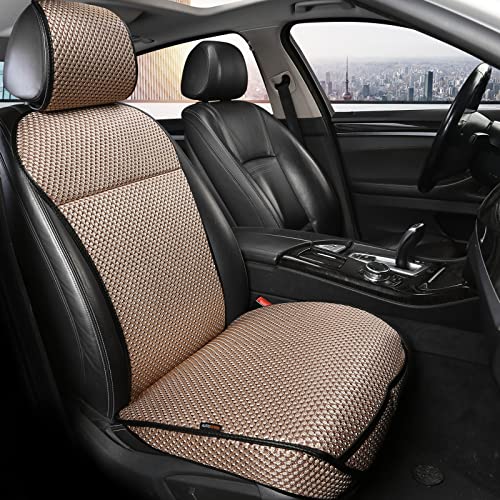 Auto Newer Luxury Breathable Car Seat Cover Fit Four Seasons, Universal Front of Car Seat Cushions, Bottom Seat Covers of Full Wrapped Edge,Universal Fit for 95% Cars,SUV,Pickup(Beige,1PCS) - Image 1