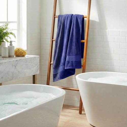 TRIDENT 100% Cotton Towels for Bath | Towels for Bath Large Size Bath Towel - Soft & Absorbent | 450 GSM | 1 Piece Bath Towel for Men/Women | Urban Comfort | 70 cms x 140 cms - New Navy - Image 2