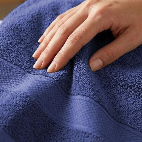 TRIDENT 100% Cotton Towels for Bath | Towels for Bath Large Size Bath Towel - Soft & Absorbent | 450 GSM | 1 Piece Bath Towel for Men/Women | Urban Comfort | 70 cms x 140 cms - New Navy - Image 5