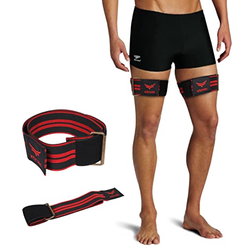 XTRIM Elastic BFR (Blood Flow Restriction) Leg Band for Gym Workout or Glutes Without Lifting Heavy Weights (Balck, Pack of 2) - Image 1