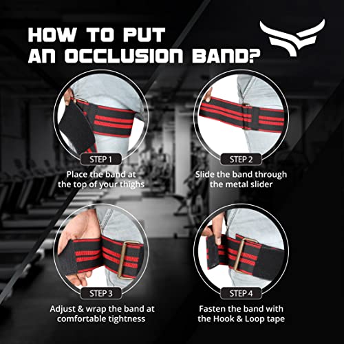 XTRIM Elastic BFR (Blood Flow Restriction) Leg Band for Gym Workout or Glutes Without Lifting Heavy Weights (Balck, Pack of 2) - Image 5