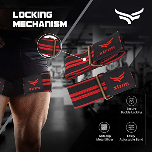 XTRIM Elastic BFR (Blood Flow Restriction) Leg Band for Gym Workout or Glutes Without Lifting Heavy Weights (Balck, Pack of 2) - Image 4