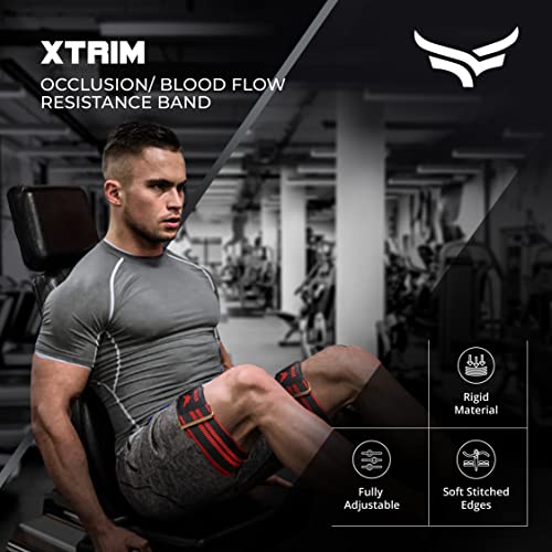 XTRIM Elastic BFR (Blood Flow Restriction) Leg Band for Gym Workout or Glutes Without Lifting Heavy Weights (Balck, Pack of 2) - Image 2