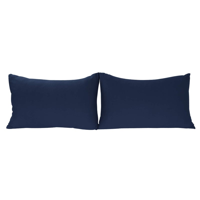 Stretch Pillowcases  Micro Jersey Knit  Ultra Soft Standard Size  Set of 2 Pillow Cases Navy