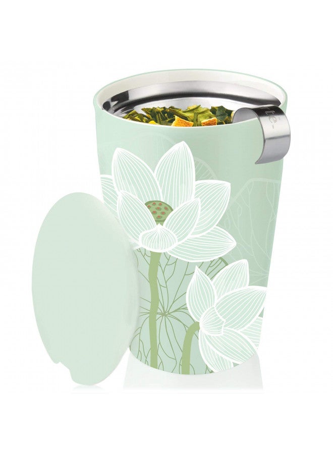 Tea Forte Tea Forte Lotus Kati Steeping Cup, 12oz Ceramic Tea Infuser Mug with Lid for Steeping Loose Leaf Tea, Tea Infuser Cup for Tea Lovers, Tea Gifts  - Image 5