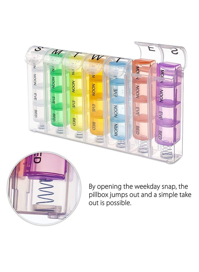 Excefore Box 7 Day Organiser 4 Times Day Weekly Hold Medicine Box - Image 3