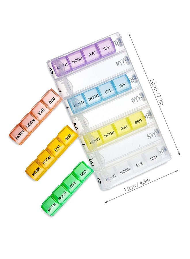 Excefore Box 7 Day Organiser 4 Times Day Weekly Hold Medicine Box - Image 2