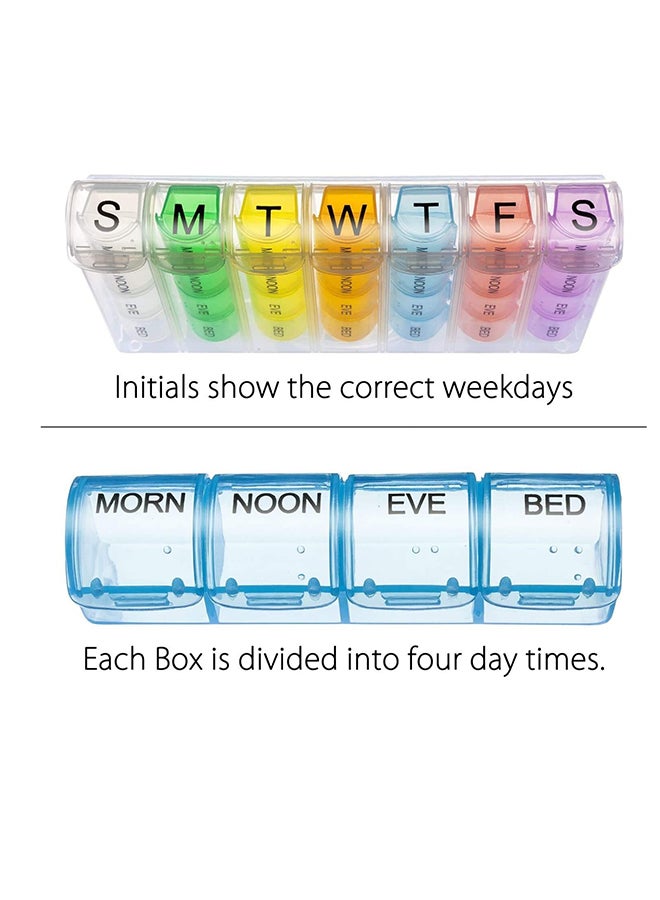 Excefore Box 7 Day Organiser 4 Times Day Weekly Hold Medicine Box - Image 4