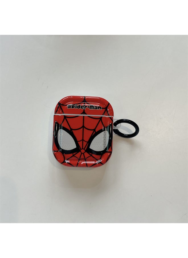 Generic Galvanized Spiderman For Airpods4 For Apple Bluetooth Wireless 2/3 Generation Headset Pro2 Creative Personality Male-Color:Red Spider-man Headphone Cover + Ring-Applicable Models:Airpods 1/2 Generation  - Image 1