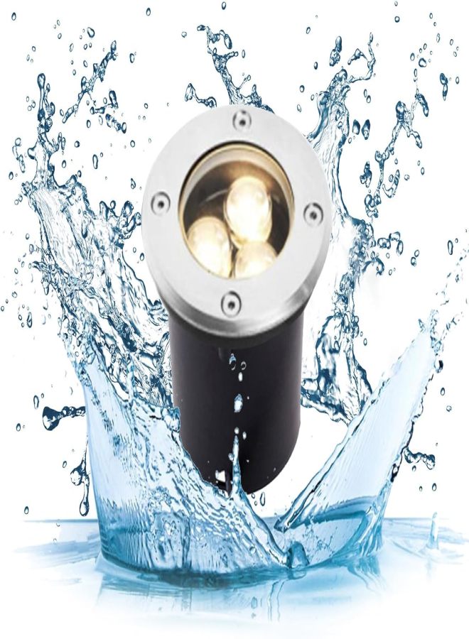 اسم المنتج: مصابيح LED خارجية للممرات، مقاومة للماء بمعيار IP67، مصابيح حدائق، 3 واط، 8 سم (مجموعة من 4 مصابيح، لون أبيض دافئ) - Image 4