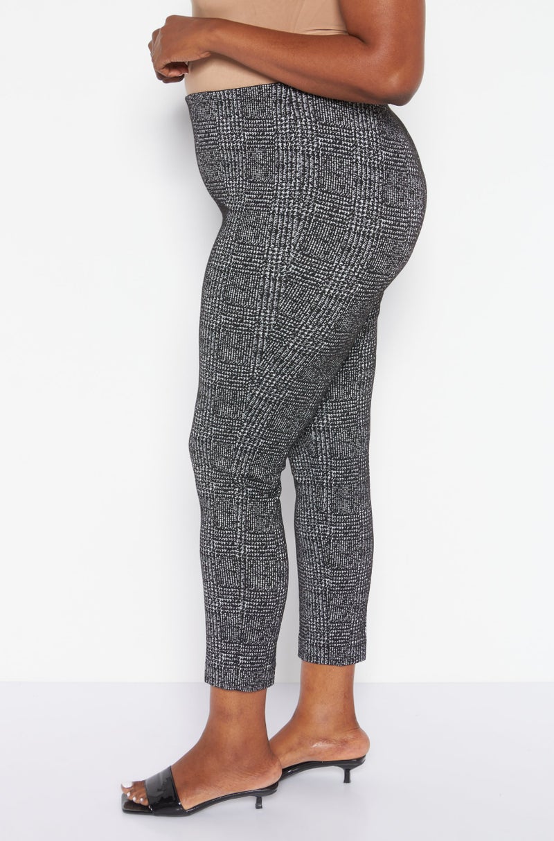 ANNE KLEIN Women Plus Size Pull On Textured Trouser Pant, Black - Image 3