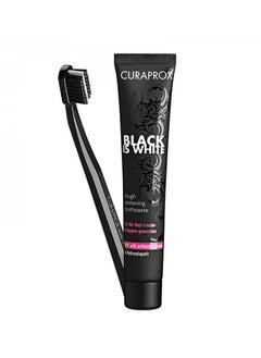 Curaprox, Black Is White, Whitening Toothpaste, with Activated Charcoal, 90 ml with 5460 Super Soft Brush
