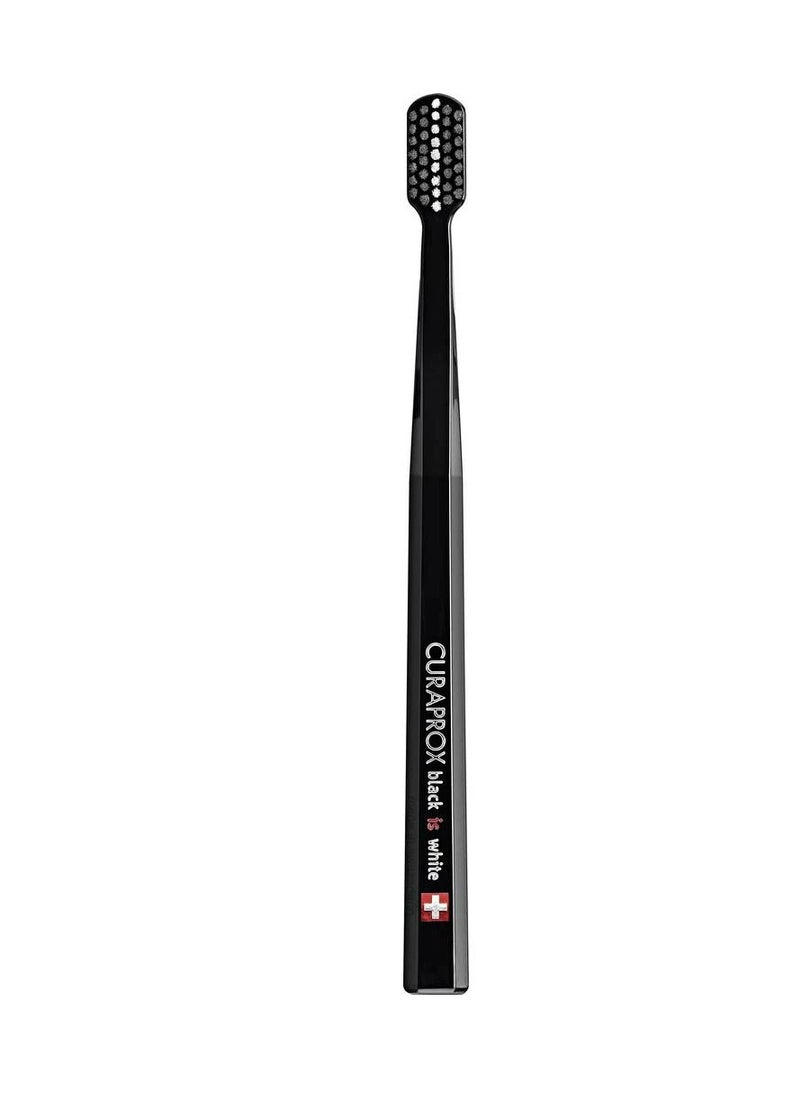 CURAPROX - Curaprox, Black Is White, Whitening Toothpaste, with Activated Charcoal, 90 ml with 5460 Super Soft Brush - Image 1
