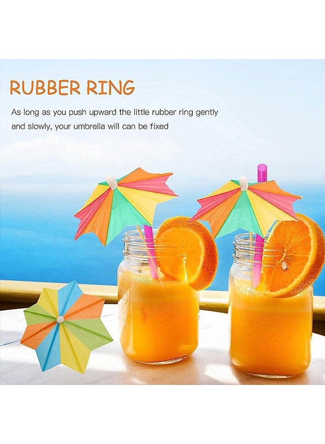 Muyixin 100-Piece Paper Umbrella Sticks  Party Decoration Drinks Assorted Tropical Color Drink Umbrellas for Party Food Drink Decorations Picks Multi - Image 4