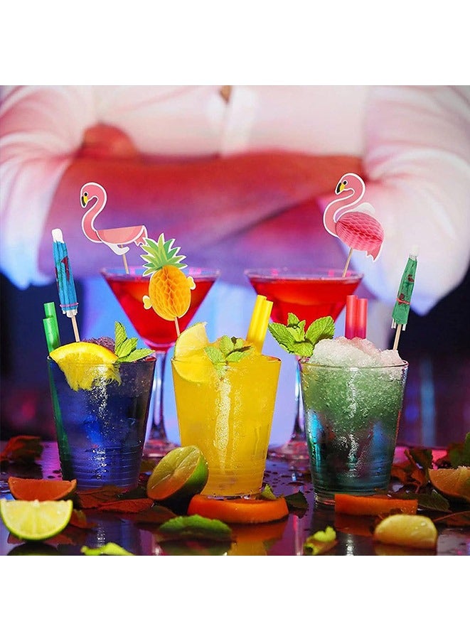 Muyixin 100-Piece Paper Umbrella Sticks  Party Decoration Drinks Assorted Tropical Color Drink Umbrellas for Party Food Drink Decorations Picks Multi - Image 3