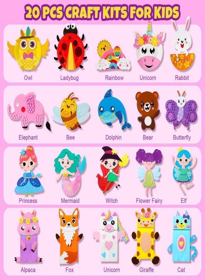 Toylink Arts and Crafts for Kids 3-10, 20 Paper Plate Animal Art Set with Stickers & Decorations, Motor Skills STEAM Toys for Classroom Birthday Activities, Mess-Free DIY Projects for Toddlers - Image 3