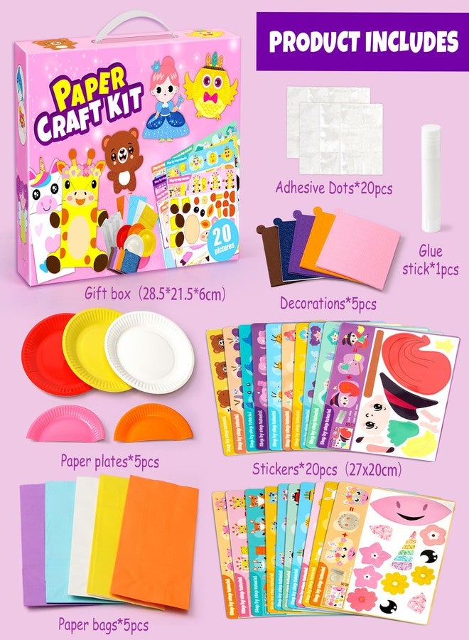 Toylink Arts and Crafts for Kids 3-10, 20 Paper Plate Animal Art Set with Stickers & Decorations, Motor Skills STEAM Toys for Classroom Birthday Activities, Mess-Free DIY Projects for Toddlers - Image 2