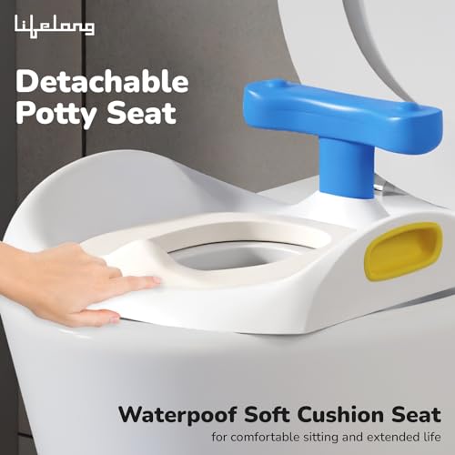 Lifelong Cuppy Potty Seat for Kids 1 to 6 Years - 3 in 1 Baby Training Seat - Including Toilet Chair with Pot for Baby, Comfy Soft Cushioned Toilet Seat & Stepper - Non-Slip Seat for Child, Blue - Image 4