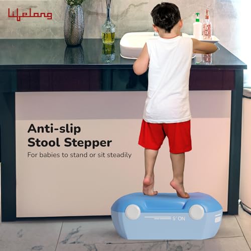 Lifelong Cuppy Potty Seat for Kids 1 to 6 Years - 3 in 1 Baby Training Seat - Including Toilet Chair with Pot for Baby, Comfy Soft Cushioned Toilet Seat & Stepper - Non-Slip Seat for Child, Blue - Image 5