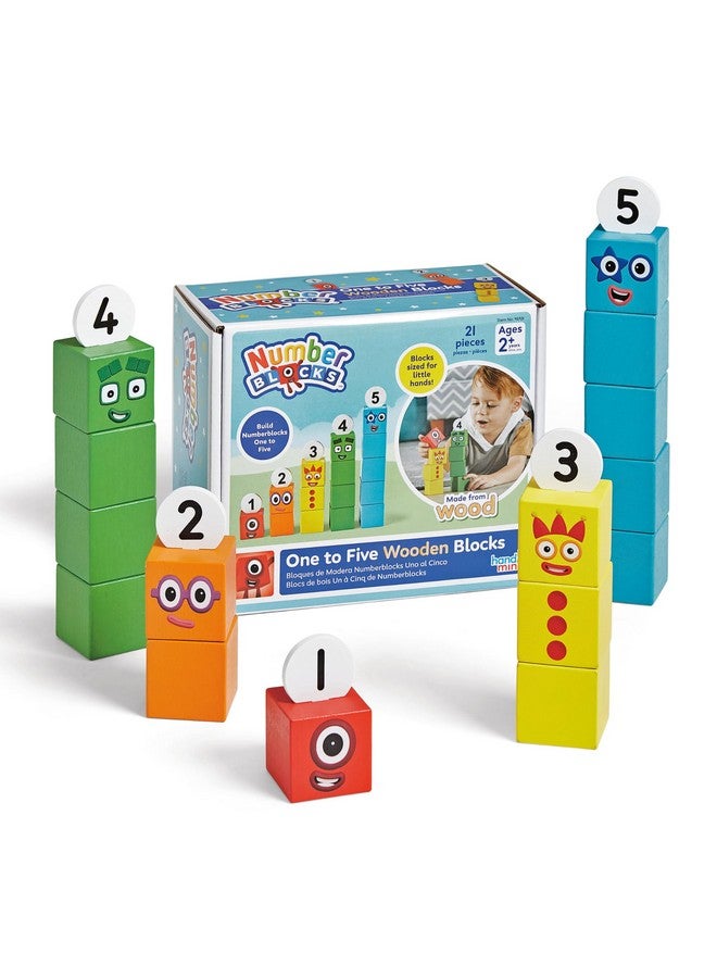 hand2mind hand2mind Numberblocks One to Five Wooden Building Blocks, Wood Stacking Toy, Color Sorting Counting Cubes, Numbers for Toddlers, Preschool Math Toys, Toddler Learning Activities, Kids Birthday Gift  - Image 1