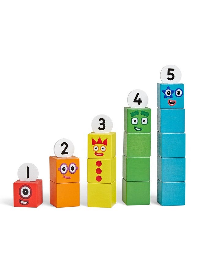 hand2mind hand2mind Numberblocks One to Five Wooden Building Blocks, Wood Stacking Toy, Color Sorting Counting Cubes, Numbers for Toddlers, Preschool Math Toys, Toddler Learning Activities, Kids Birthday Gift  - Image 2