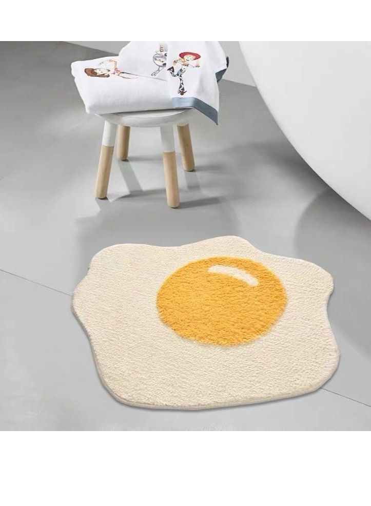 Y&D Ins nordic style fried egg bathroom bedroom non-slip floor mat machine washable 100cm - Image 2