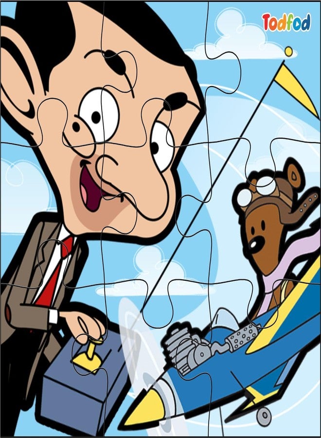 TodFod Mr. Bean 6-in-1 Wooden Cartoon Puzzle Set - Premium 54 Piece Jigsaw Learning Toy for Kids Ages 3-8, Safe, Durable & Educational Brain Development Game - Image 4