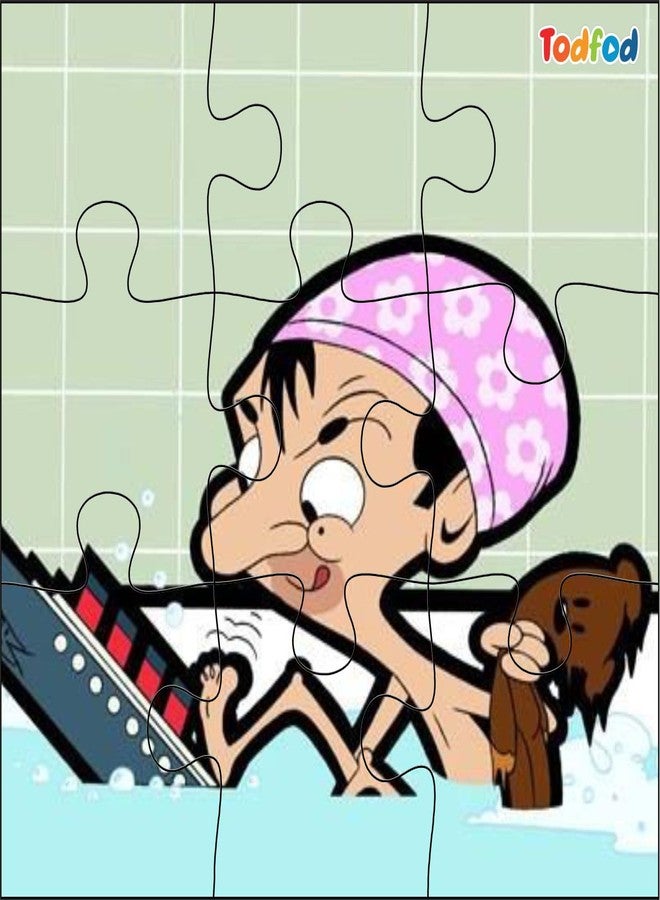 TodFod Mr. Bean 6-in-1 Wooden Cartoon Puzzle Set - Premium 54 Piece Jigsaw Learning Toy for Kids Ages 3-8, Safe, Durable & Educational Brain Development Game - Image 5