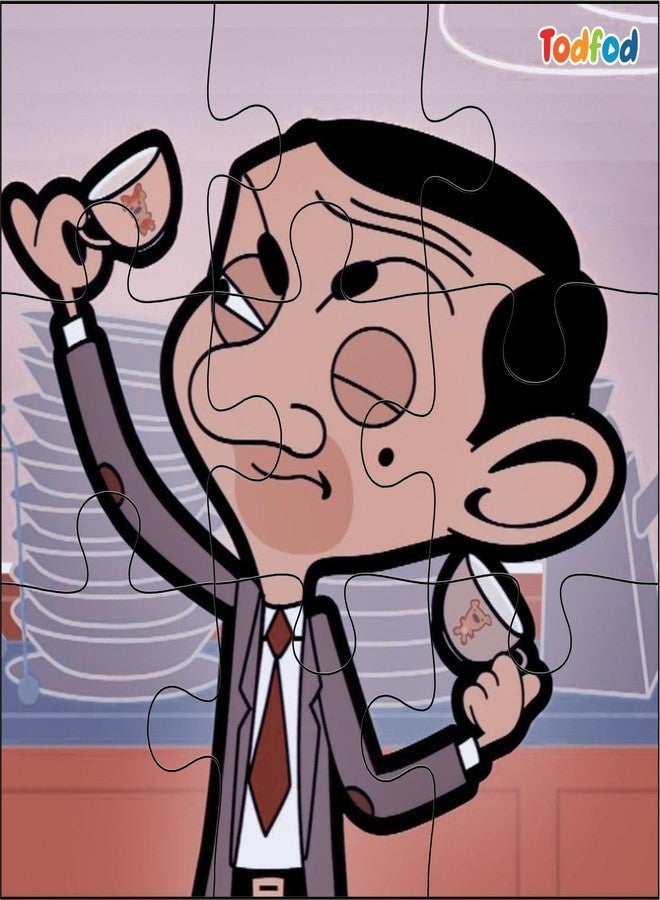 TodFod Mr. Bean 6-in-1 Wooden Cartoon Puzzle Set - Premium 54 Piece Jigsaw Learning Toy for Kids Ages 3-8, Safe, Durable & Educational Brain Development Game - Image 3