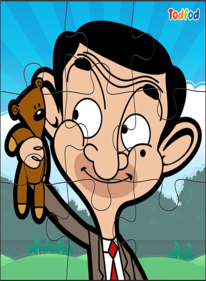 TodFod Mr. Bean 6-in-1 Wooden Cartoon Puzzle Set - Premium 54 Piece Jigsaw Learning Toy for Kids Ages 3-8, Safe, Durable & Educational Brain Development Game - Image 2