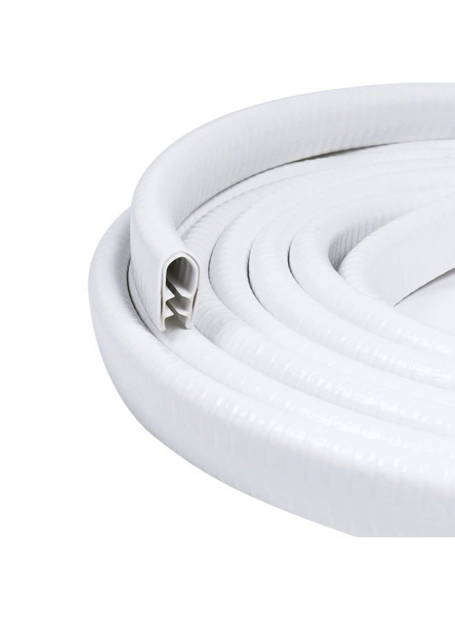 Goldwheel Edge Trim U-Channel Automotive Rubber Trim 1/2" X 3/8" - Fit Gap 3/64"to1/4" Car Door Edge Seal with Steel, Rubber Weather Stripping, Car Door Edge Guards Metal Edge Protector (White/20Ft) - Image 1