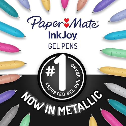 Paper Mate InkJoy Gel Pens, Metallic Pens, Retractable, Medium Point, (0.8mm) Assorted Colors, 6 Count - Image 2