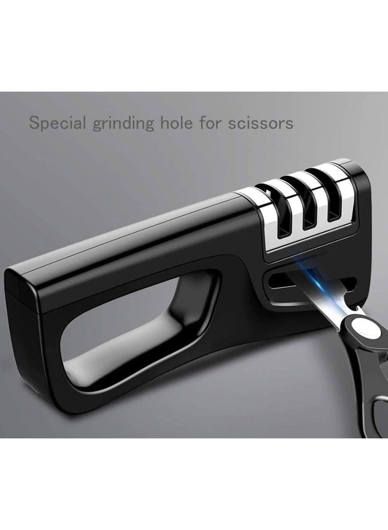 YelaJoy 3 Stage Kitchen Knife Sharpener with Non-Slip Base, Professional Manual Blade Sharpening Tool, Restore Repair Dull Blades, Safe Knife Sharpeners for Household Kitchen Knives, Easy to Operate, Black - Image 5