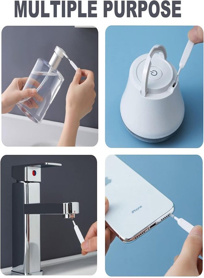 Feora9X Polypropylene Handle FEORA 20 PCS Shower Nozzle Gap Hole Cleaning Brush Pin Brush Shower Head Cleaning Tools Anti Clogging Cleaner Keyboard Mobile Speakers Brush's Bathroom Supplies, White - Image 2