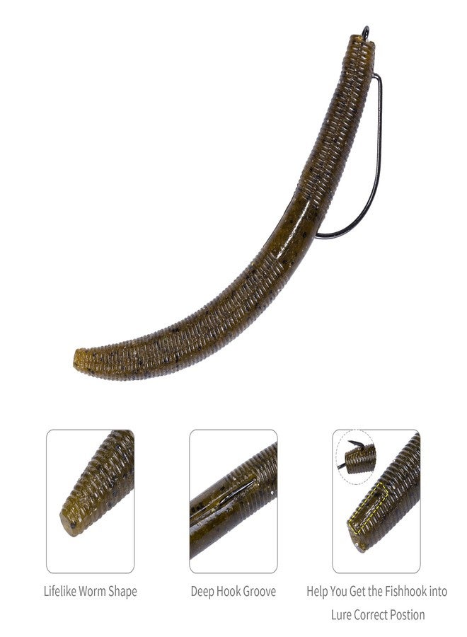 طُعم صيد سمك القاروص من نوع Bombrooster Rubber Worms Senkos، مقاس 4 و5 بوصات، مصنوع من البلاستيك اللين المقاوم للملح. - Image 3