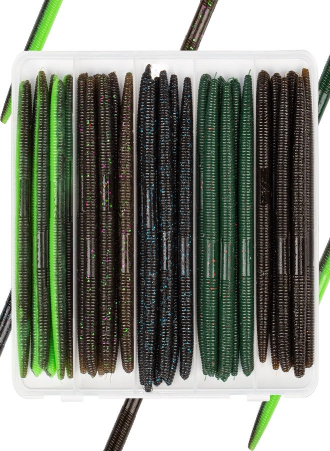 طُعم صيد سمك القاروص من نوع Bombrooster Rubber Worms Senkos، مقاس 4 و5 بوصات، مصنوع من البلاستيك اللين المقاوم للملح. - Image 1