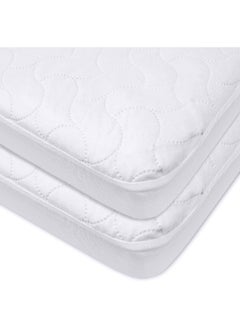 American Baby Company American Baby Company Waterproof Fitted Quilted Crib and Toddler Protective Pad Cover, White (Pack of 2), for Boys and Girls  - Image 1