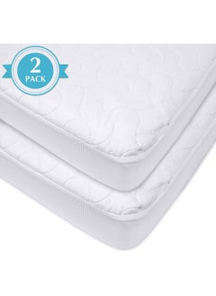 American Baby Company American Baby Company Waterproof Fitted Quilted Crib and Toddler Protective Pad Cover, White (Pack of 2), for Boys and Girls  - Image 2