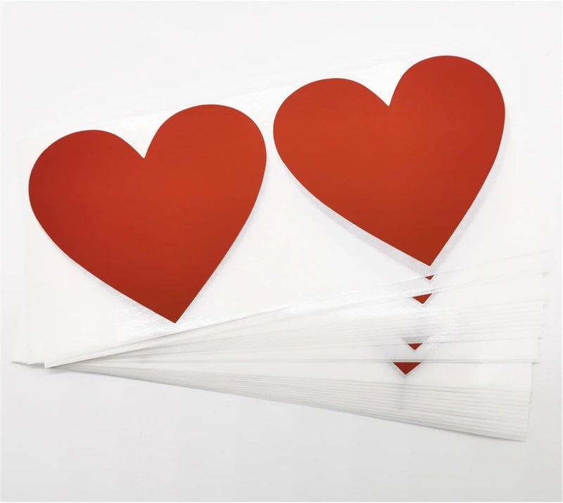 200 PCS 70x80mm Scratch Off Sticker Love Heart Gold Grey for Adhesive Stickers Party Activity(70x80mm Red) - Image 2