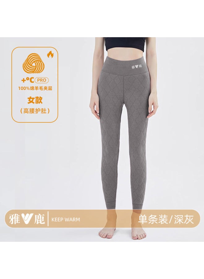 Yalu Wool Pants Men's Thermal Pants Men's Winter High-waisted Leggings Fleece-lined Thickeneded Northeast Cotton Pants Women's Outer Wear