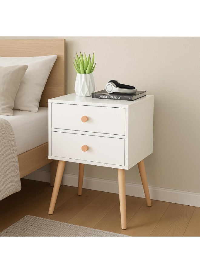 Jorunb Nightstand for Bedroom,Small Night Stand Modern Bedside Tables with Drawer,Narrow Side Table with Open Storage Shel,End Table for Bedroom/Living Room/Dorm - Image 1