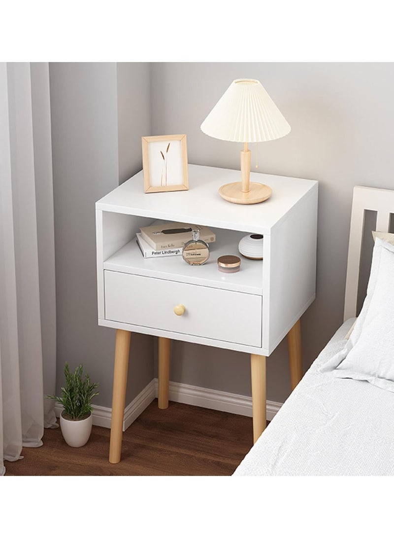 Jorunb Nightstand for Bedroom,Small Night Stand Modern Bedside Tables with Drawer,Narrow Side Table with Open Storage Shel,End Table for Bedroom/Living Room/Dorm - Image 4